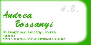 andrea bossanyi business card